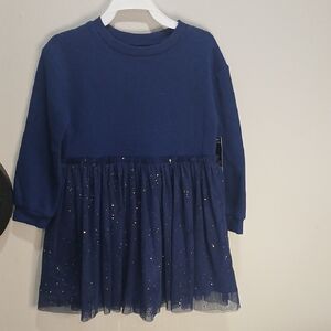 Okie Dokie Navy Blue Glitter Dress